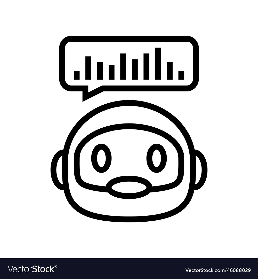Chatbot Line Icon - Communication