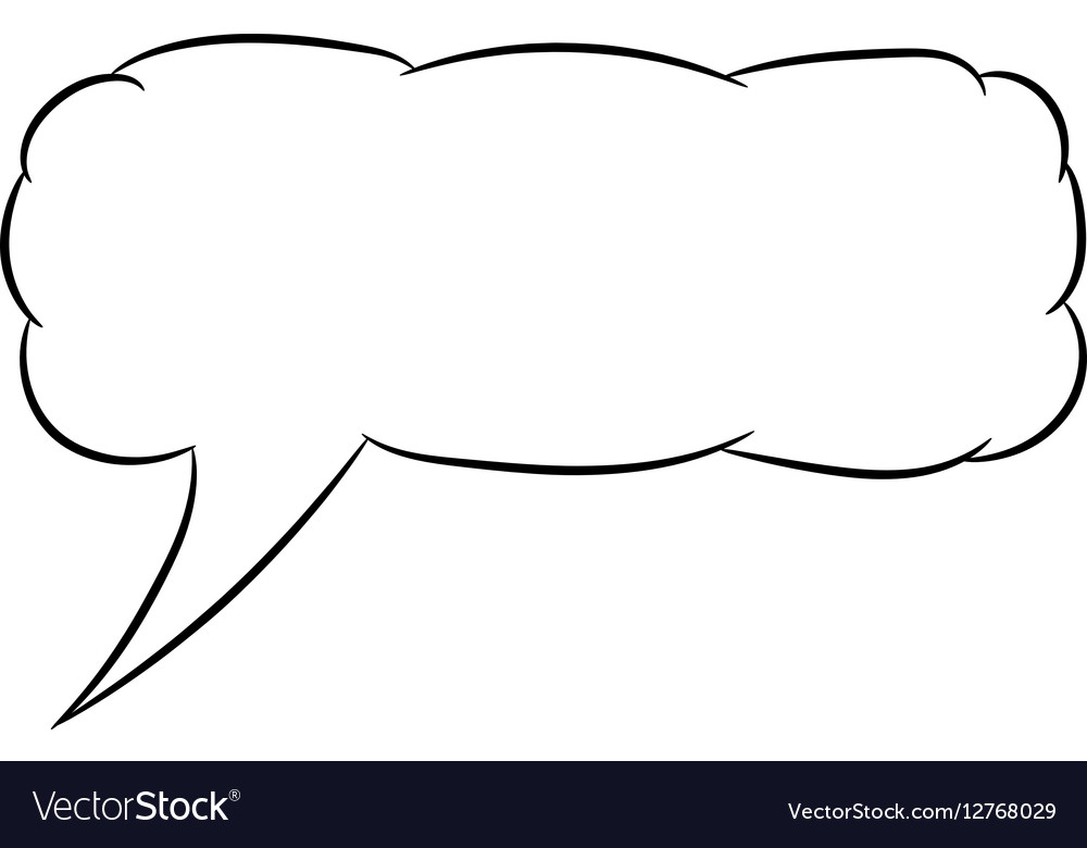 Cloud thought rectangular on white background