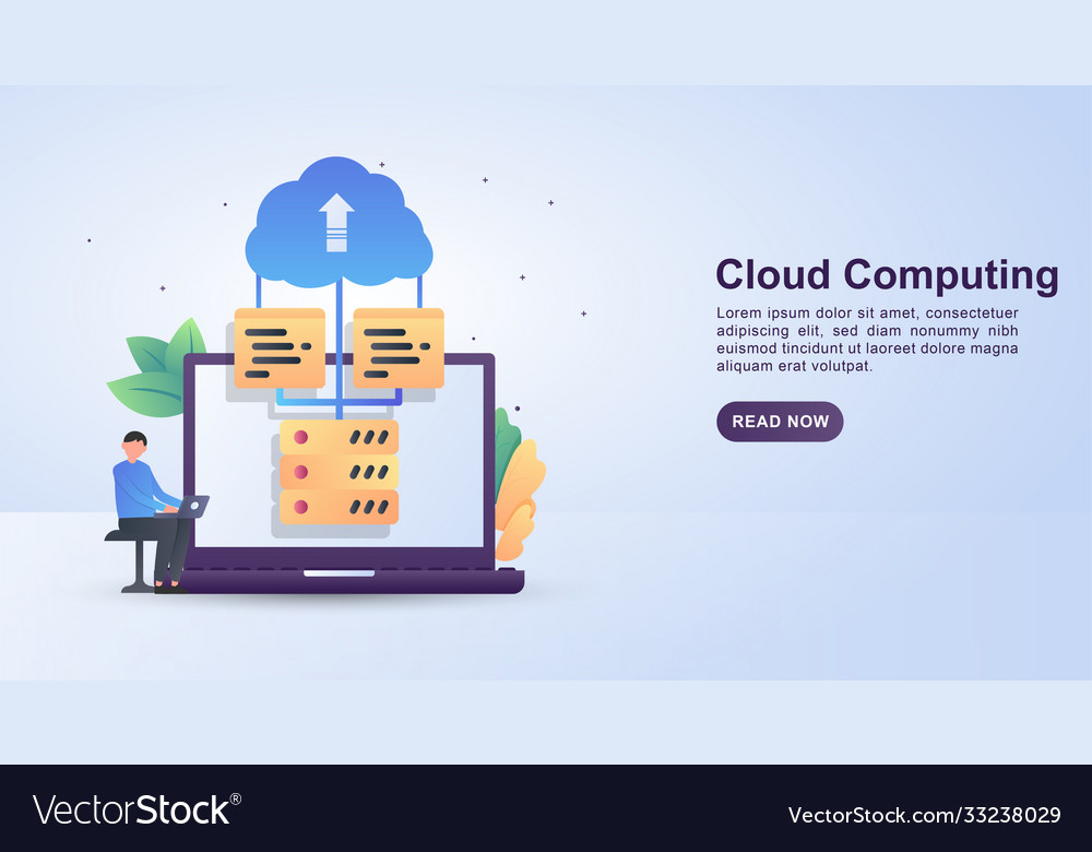 Concept cloud computing with laptop