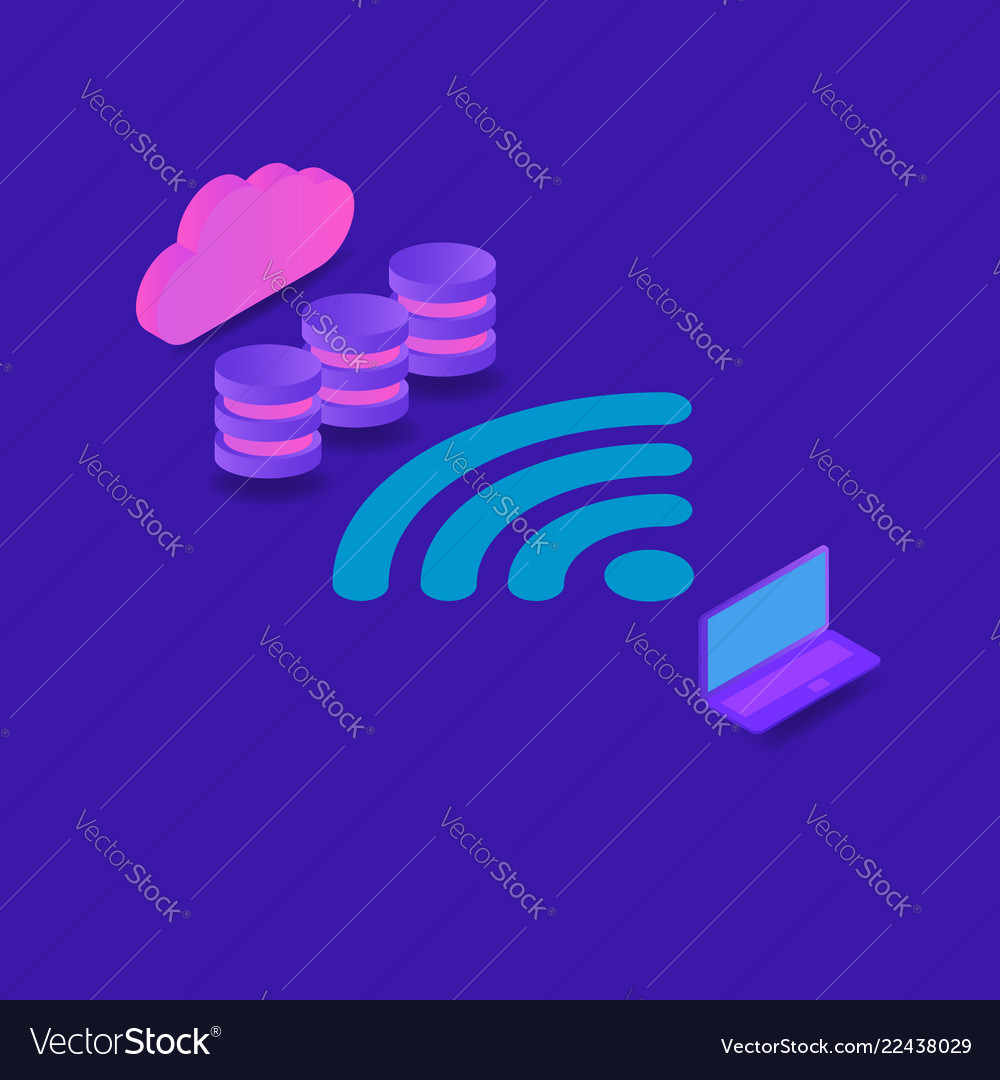Connecting a computer using the internet vector image Connecting a computer using the internet