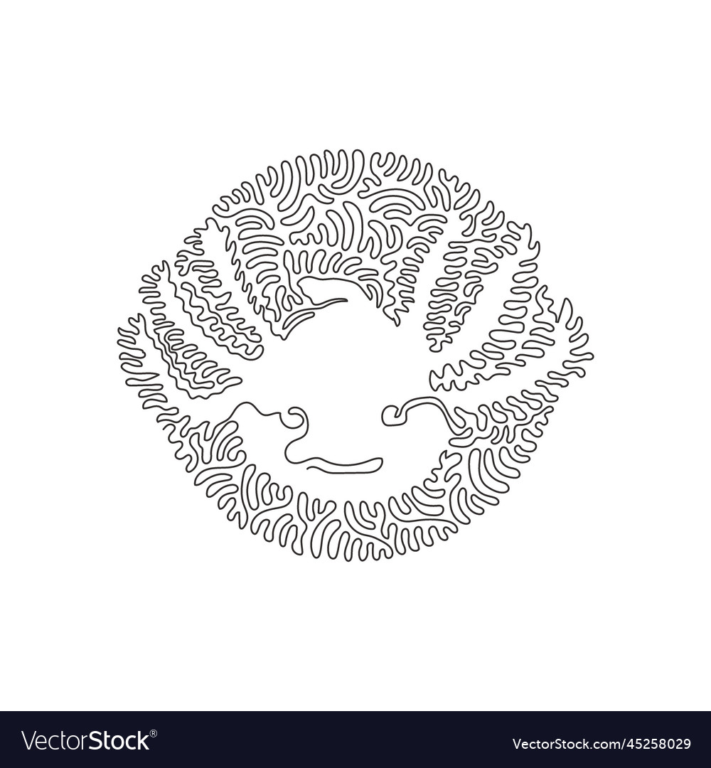 Continuous one curve line drawing of exotic vector image Continuous one curve line drawing of exotic