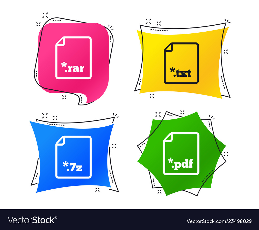 Document signs file extensions symbols