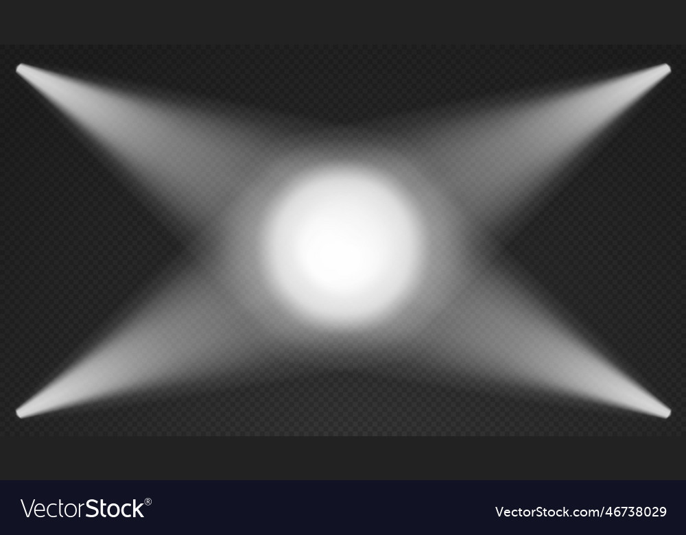 Four white searchlights top view cone lights from Vector Image