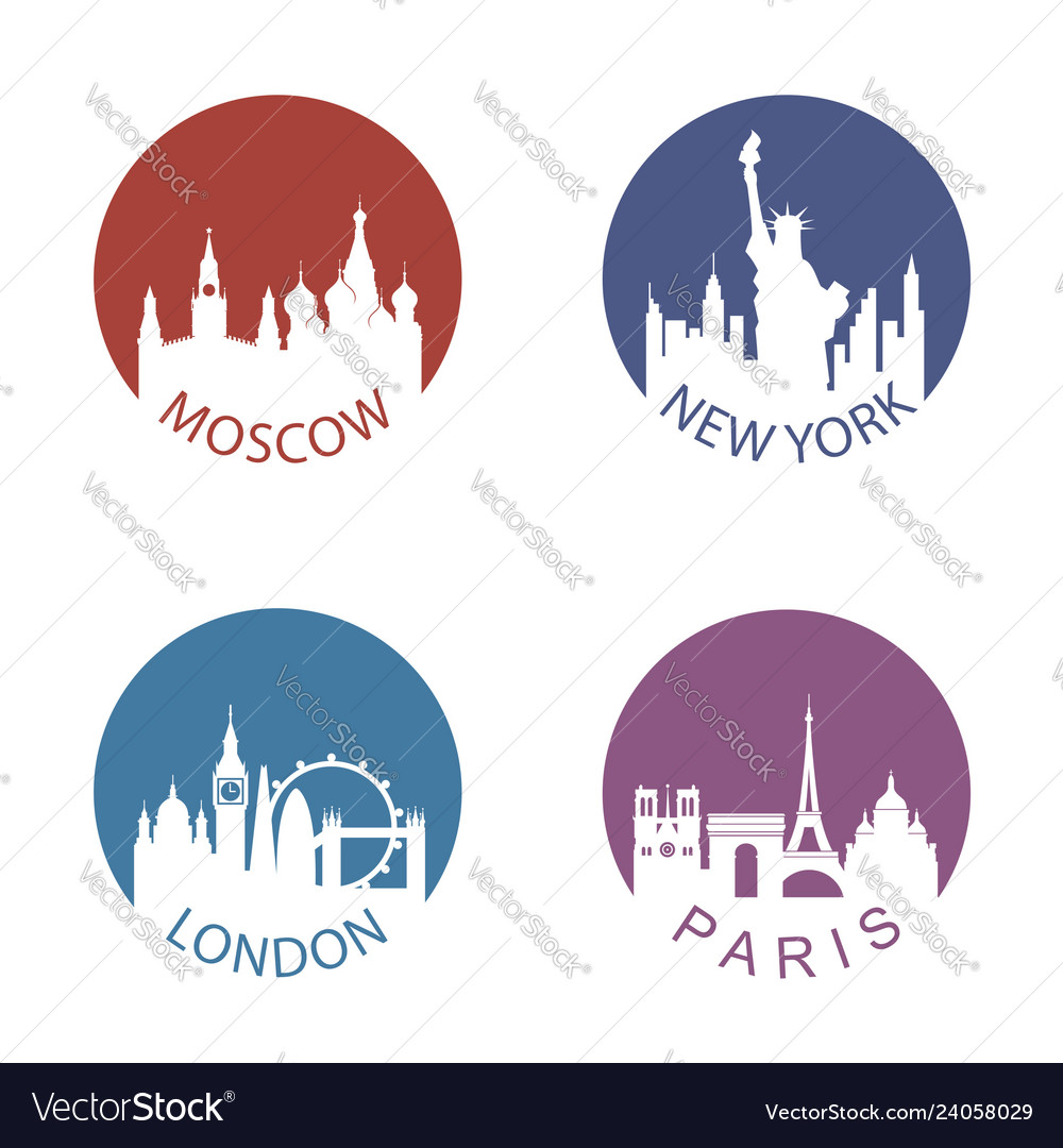 Landmark Icon Set Royalty Free Vector Image - Vectorstock