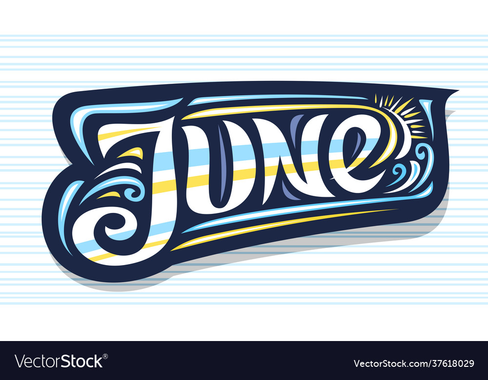 Logo for june Royalty Free Vector Image - VectorStock