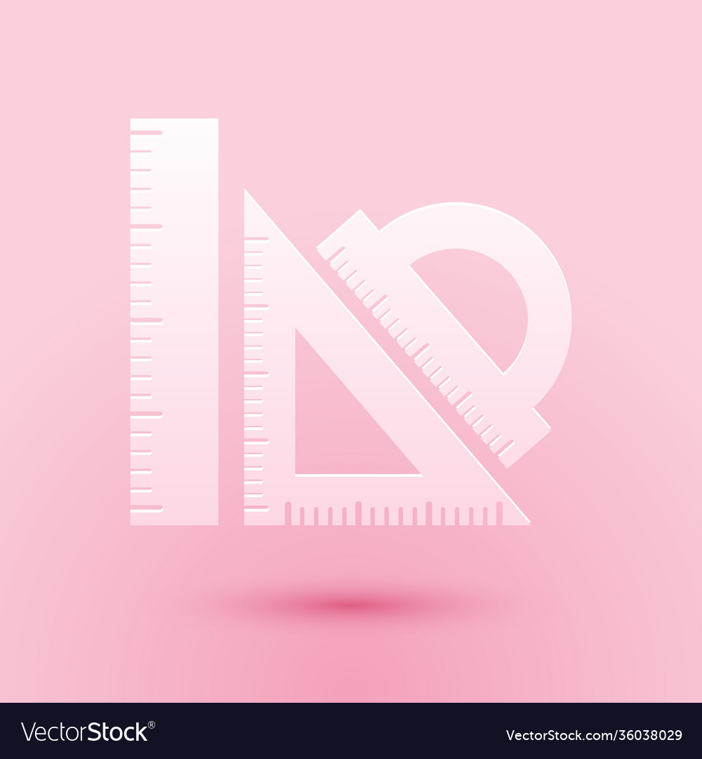 Paper cut set ruler triangular vector image Paper cut set ruler triangular