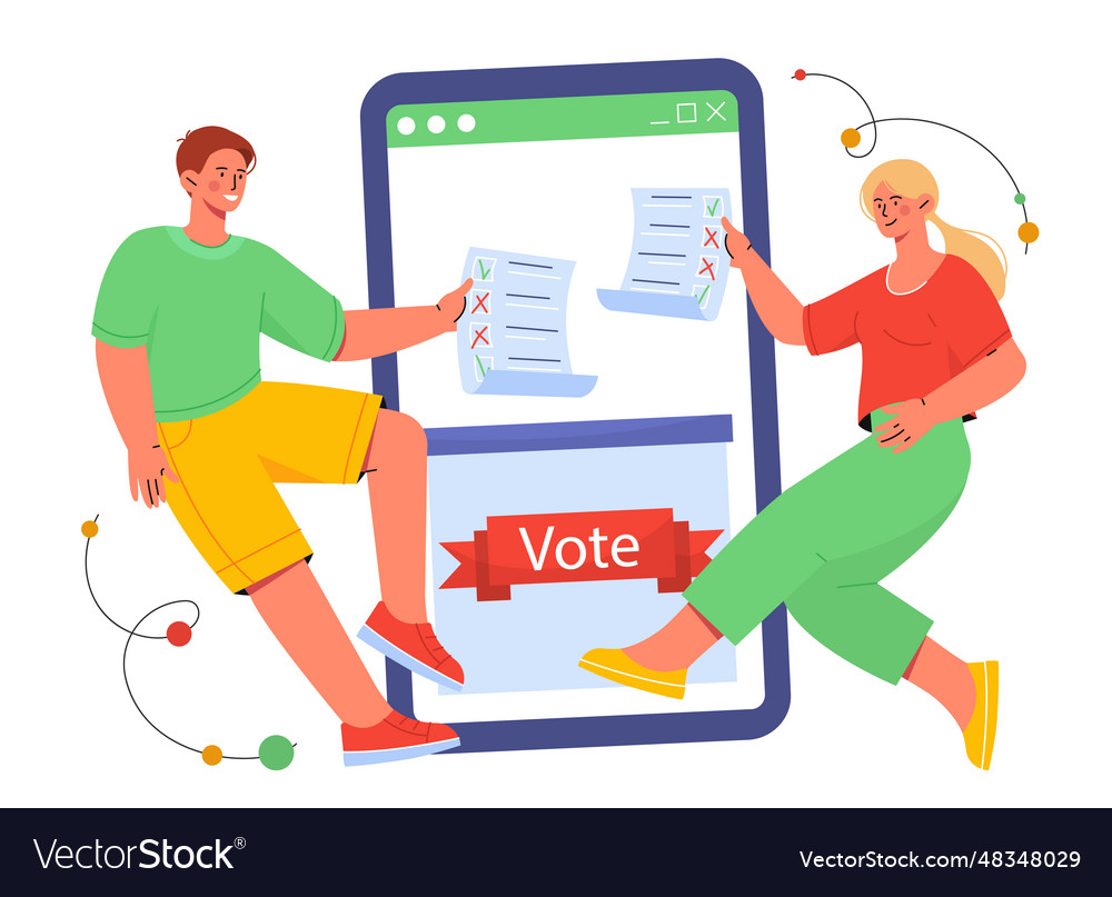 People With Online Election Concept Royalty Free Vector