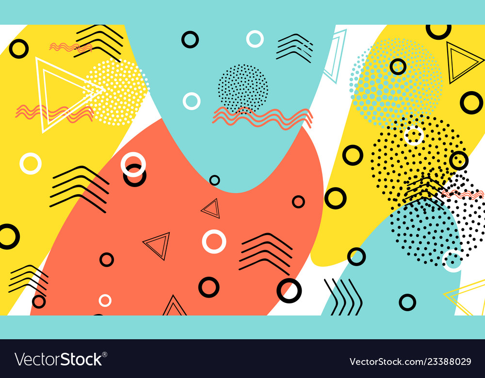 Pop art color background memphis pattern
