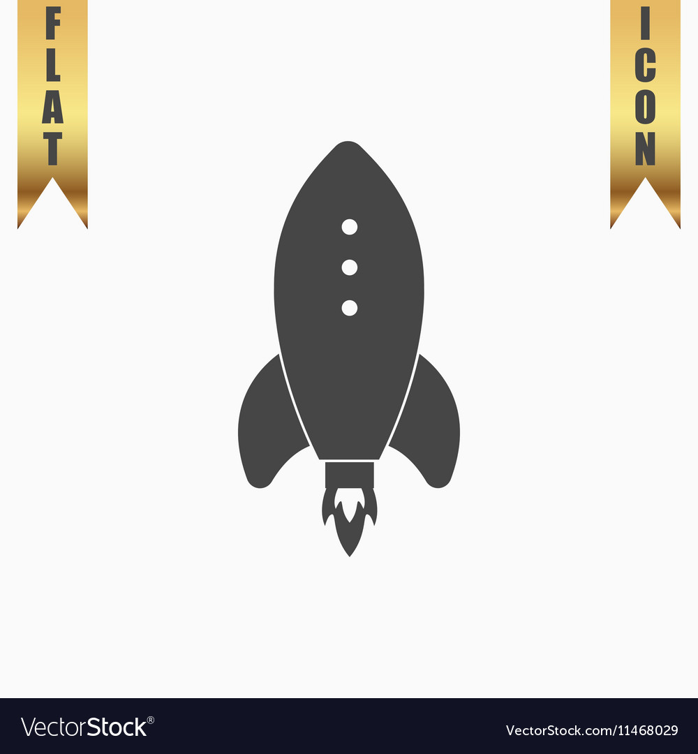 Rocket icon sign and button
