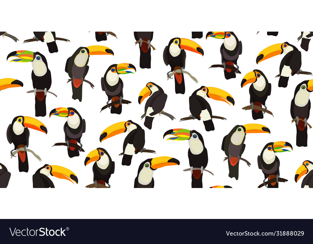 Seamless pattern with toucan bird vector image Seamless pattern with toucan bird