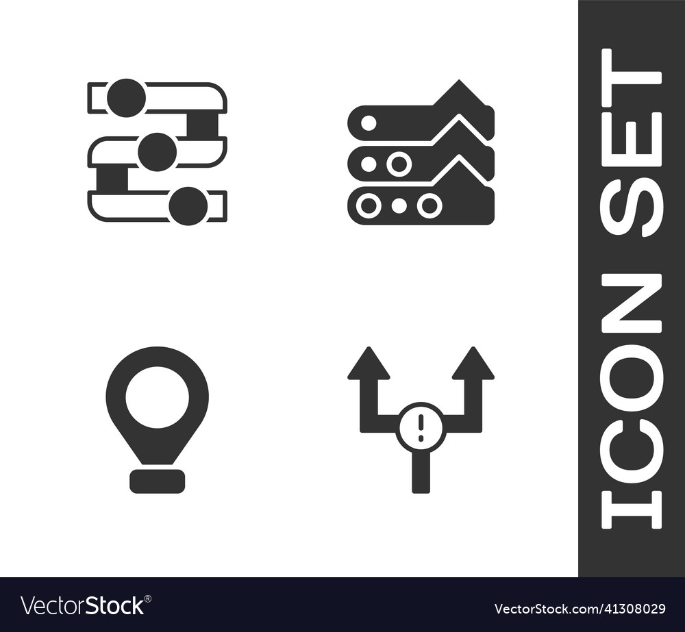 Set arrow graph chart diagram location vector image Set arrow graph chart diagram location