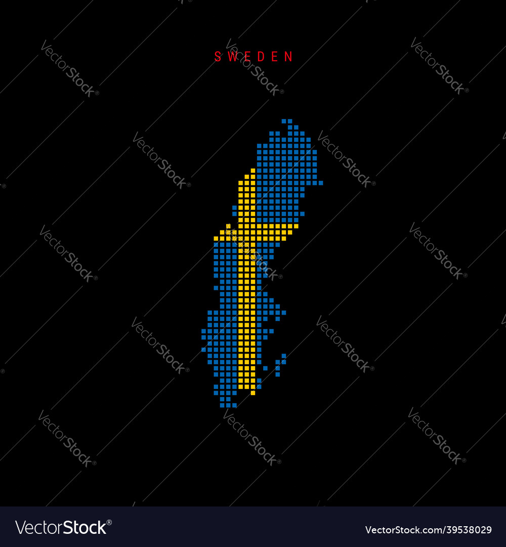 Square dots pattern map of sweden dotted pixel Vector Image Square dots pattern map of sweden dotted pixel