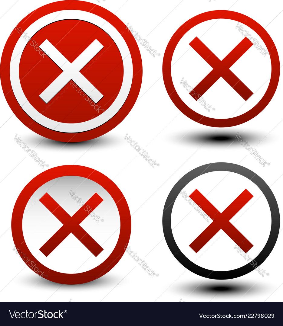 Variety of delete cancel remove buttons vector image Variety of delete cancel remove buttons