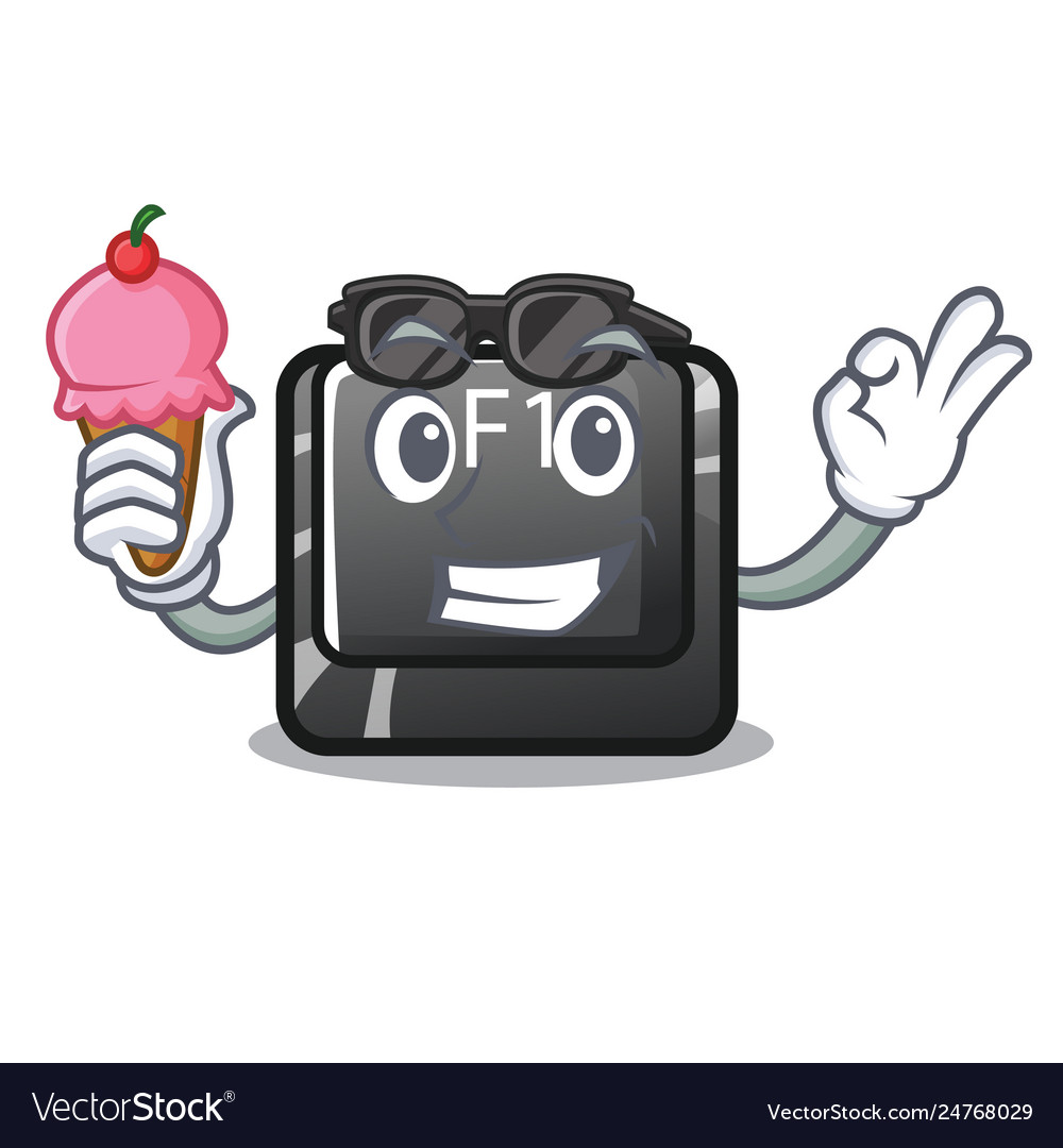 With ice cream button f1 in shape character vector image With ice cream button f1 in shape character