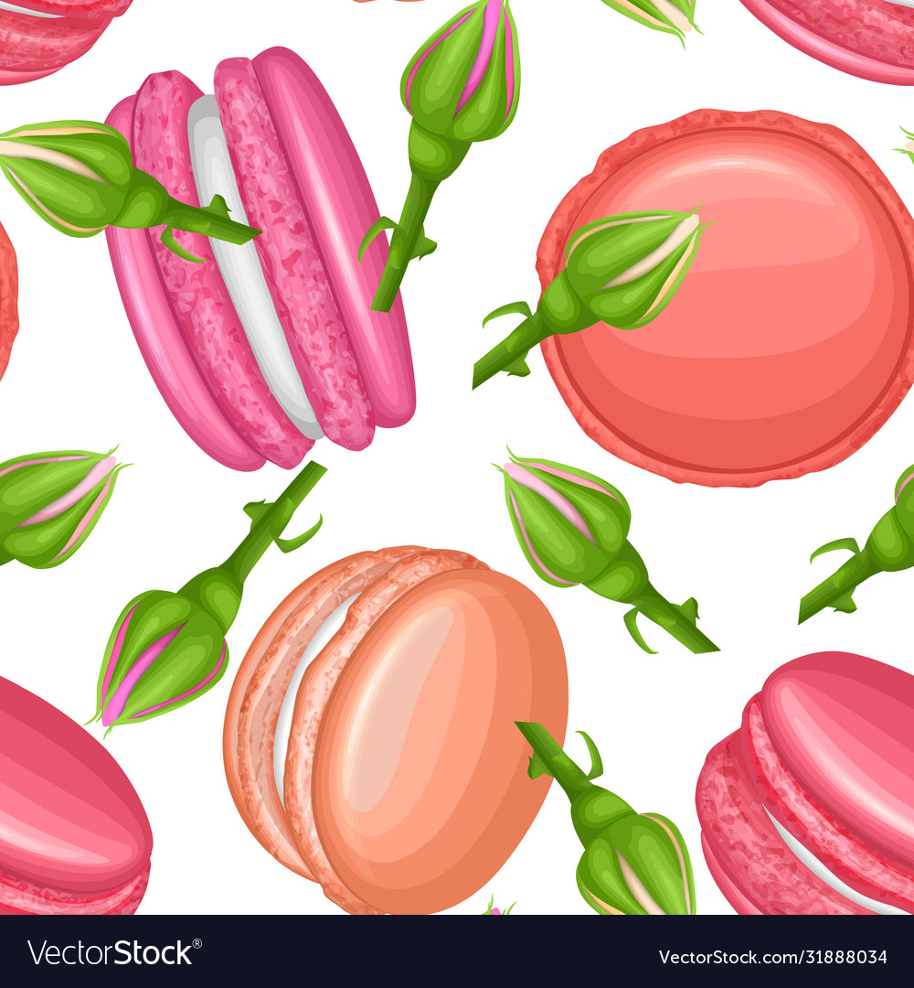 Beautiful seamless pattern with macaroons