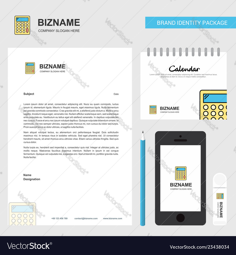 Calculator business letterhead calendar 2019 vector image Calculator business letterhead calendar 2019