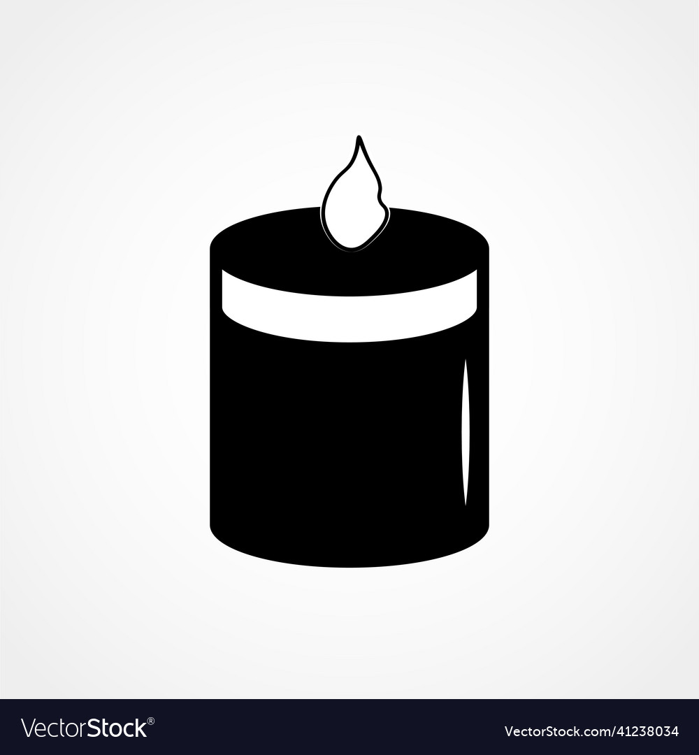 Candle icon flat design isolated on background