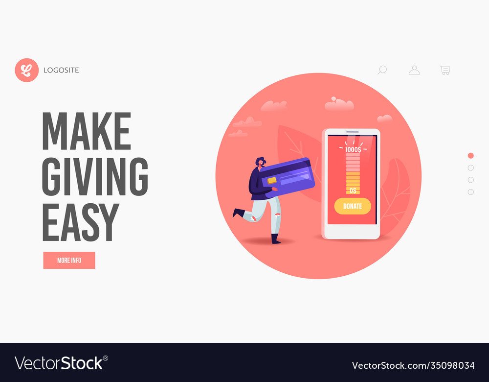 Charity contribution and help landing page