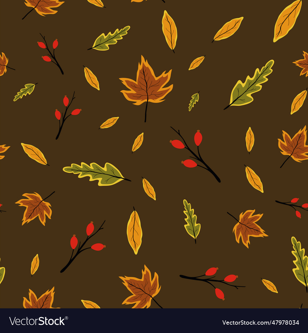 Creative autumn seamless pattern with simple