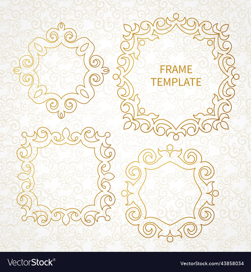 Decorative line art frame for design template vector image Decorative line art frame for design template