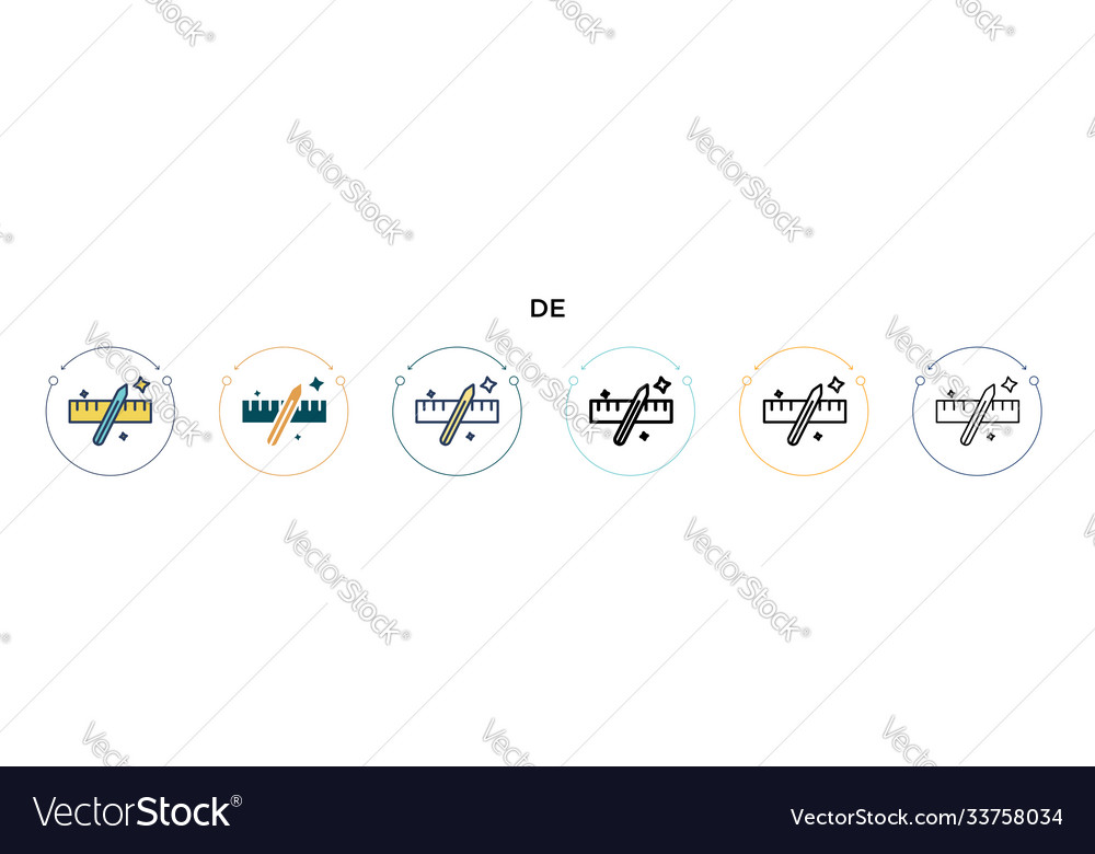 Design tool icon in filled thin line outline vector image Design tool icon in filled thin line outline