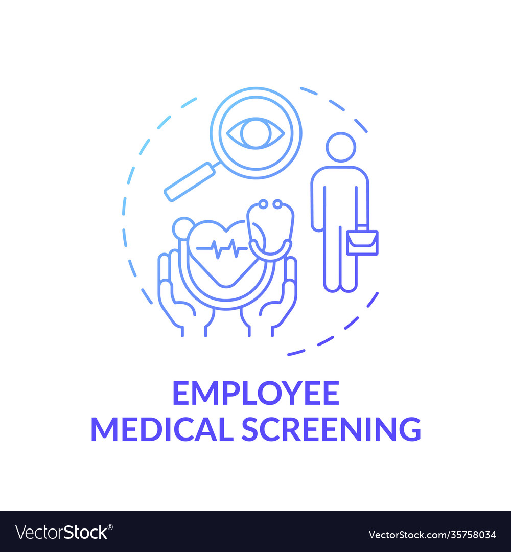 Employee medical screening concept icon Royalty Free Vector