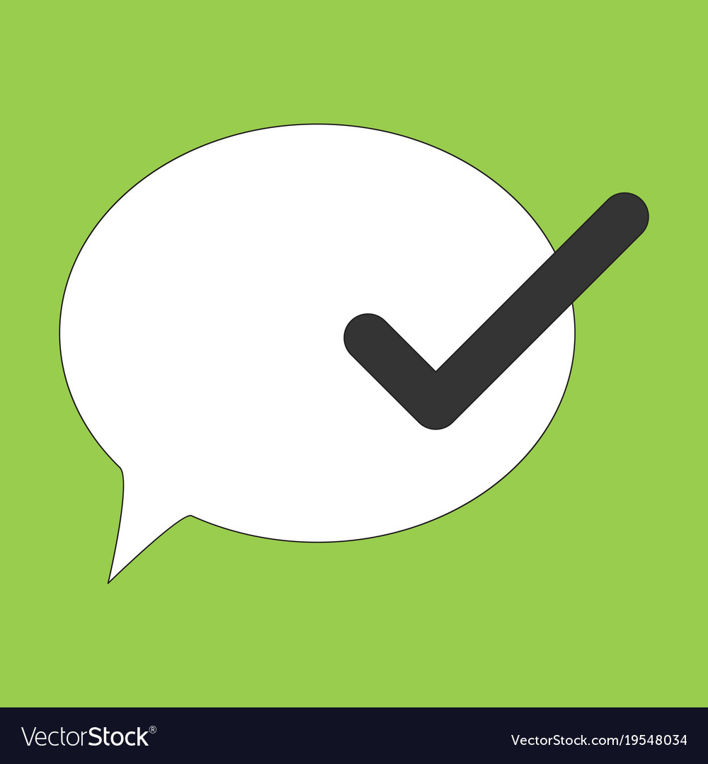 Flat check message icon