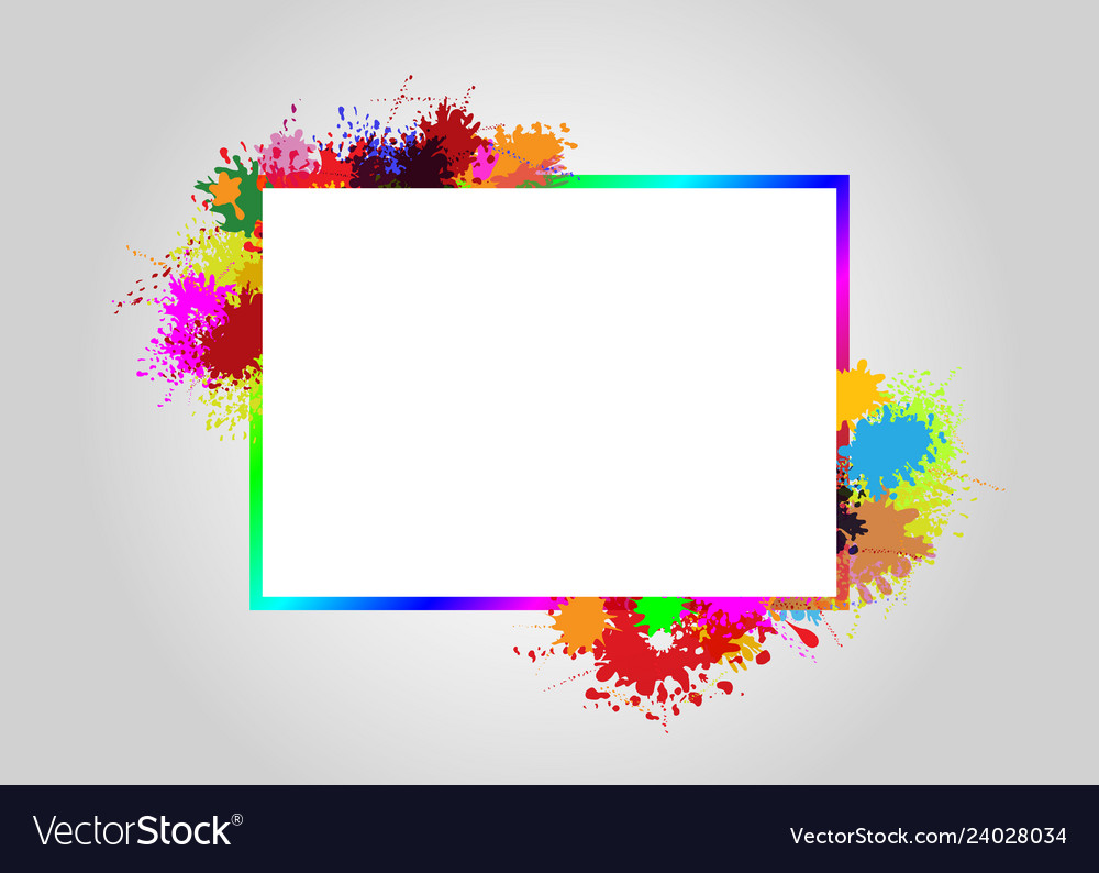 Frame on splash color Royalty Free Vector Image