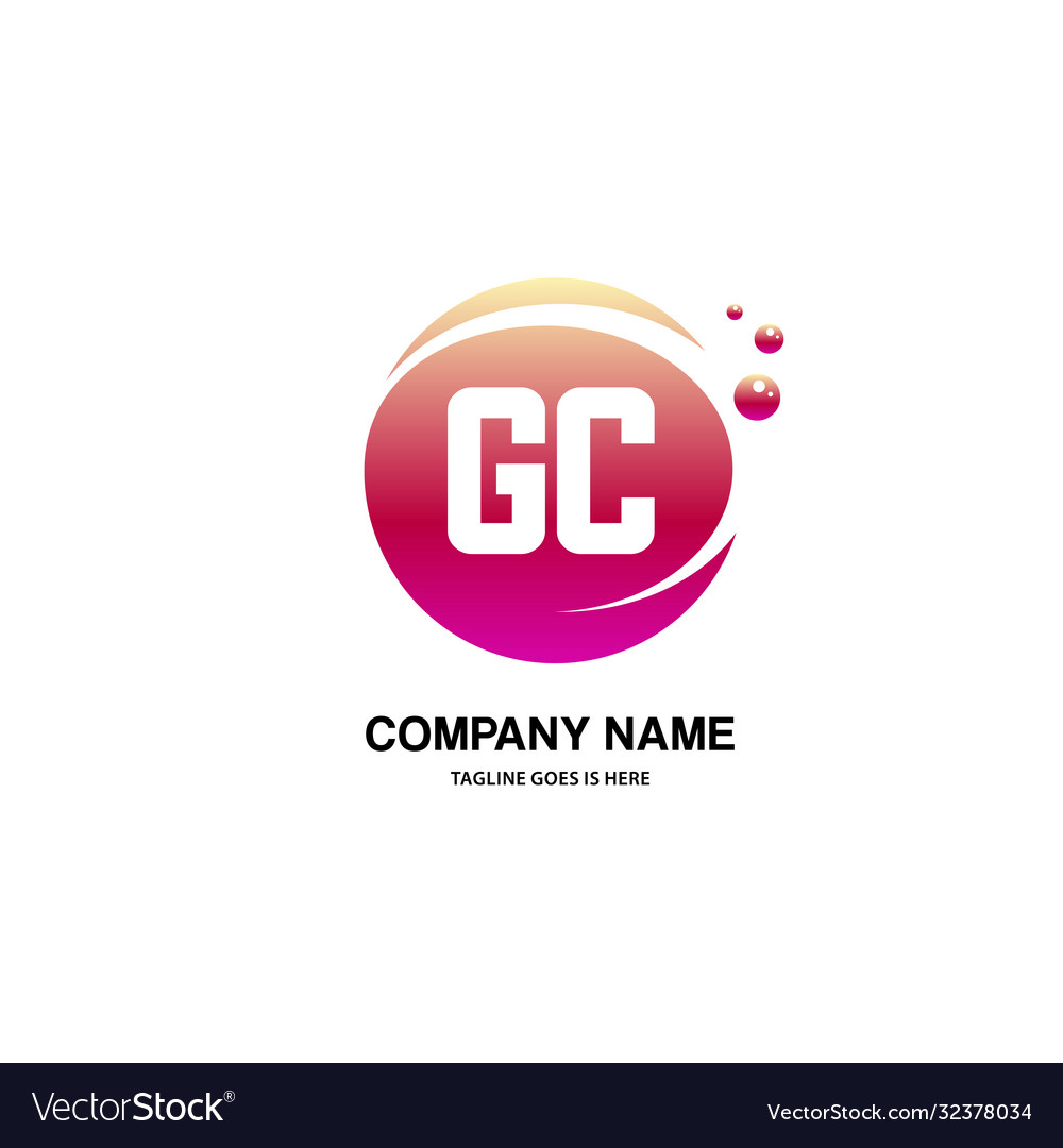 Gc initial logo with colorful circle template vector image Gc initial logo with colorful circle template
