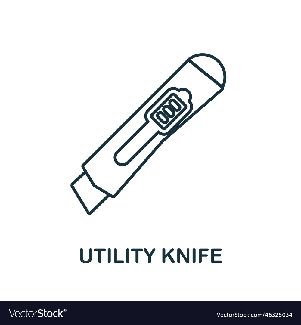 Jackhammer line icon simple element from vector image Jackhammer line icon simple element from