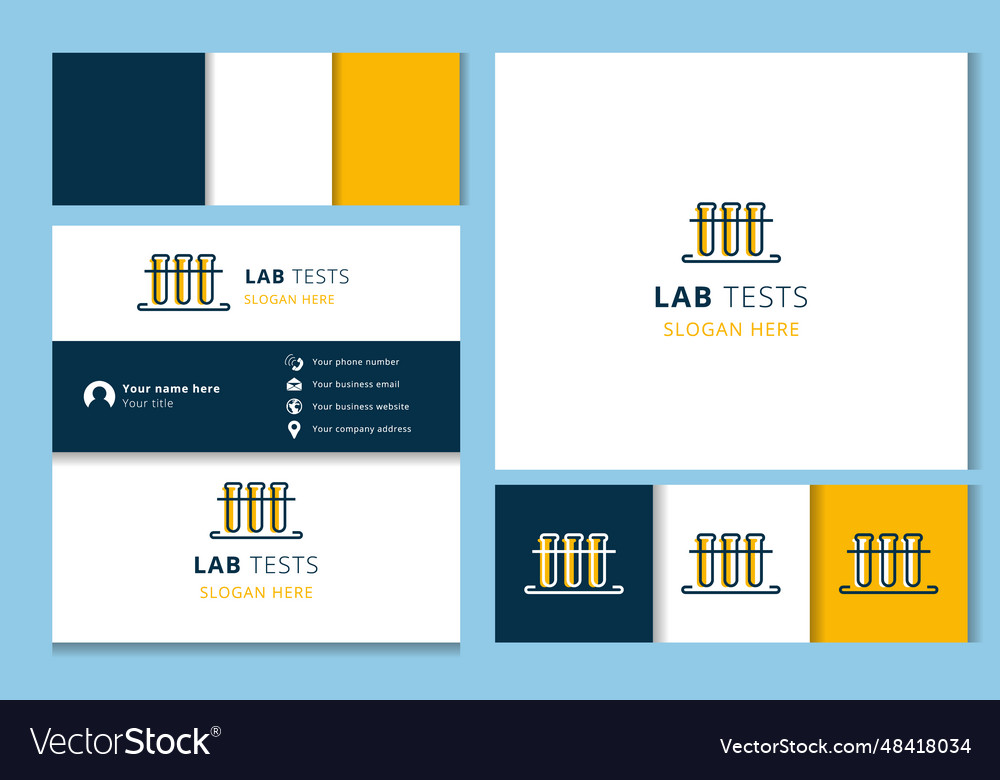 Lab tests logo design with editable slogan vector image Lab tests logo design with editable slogan