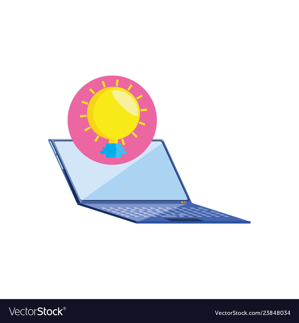Laptop computer with light bulb