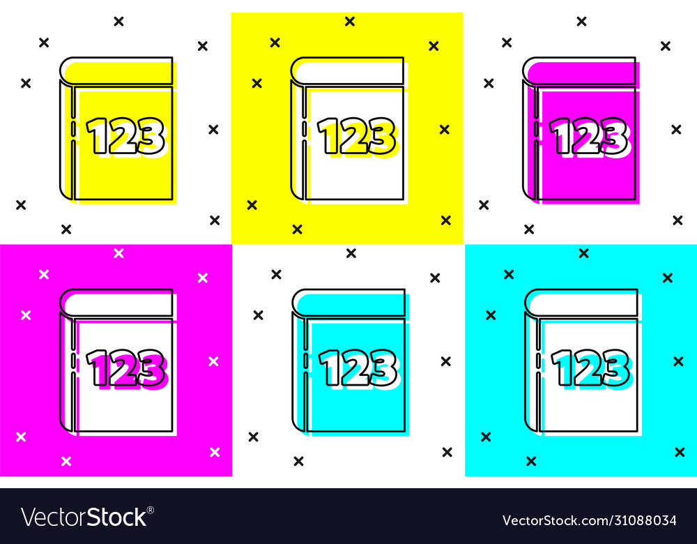 Set book with word mathematics icon isolated vector image Set book with word mathematics icon isolated