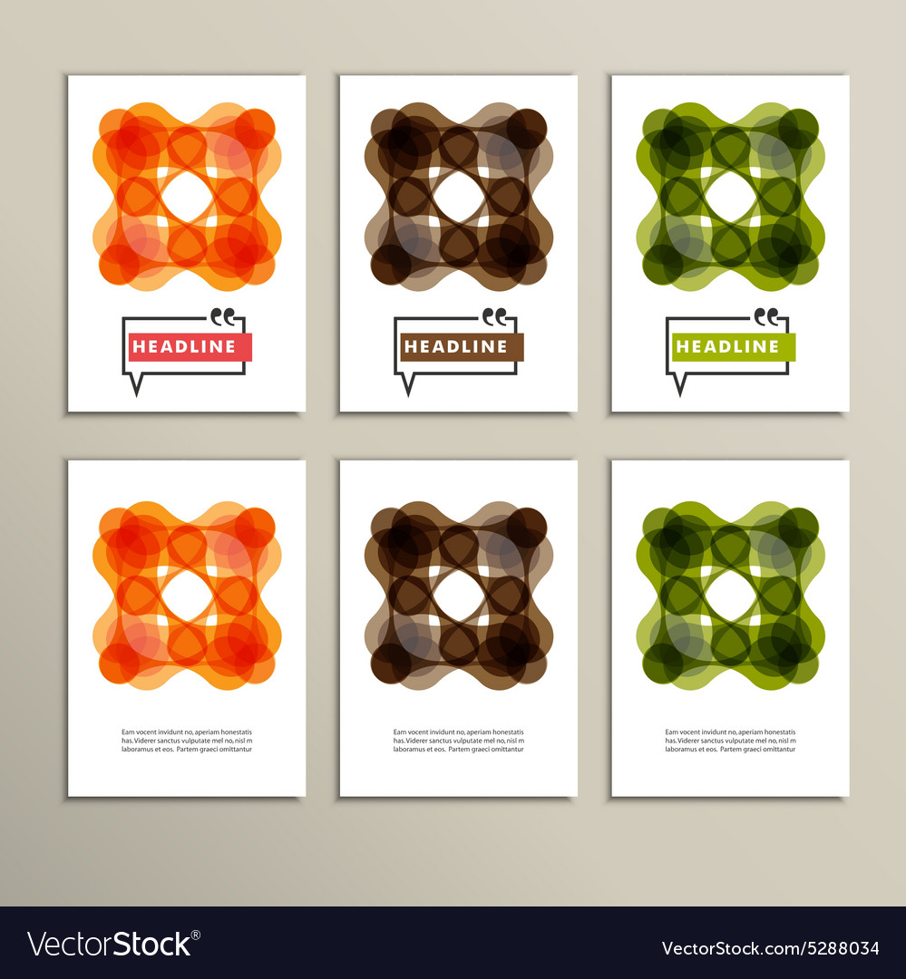 Set of six covers with abstract patterns