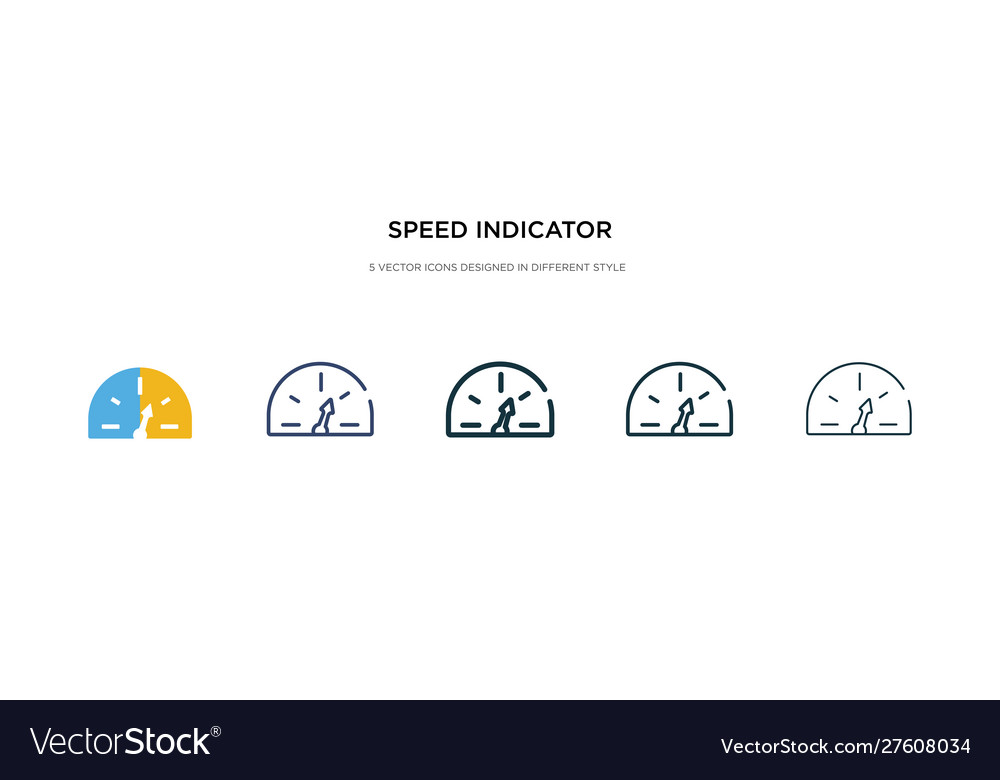 Speed indicator icon in different style two vector image Speed indicator icon in different style two