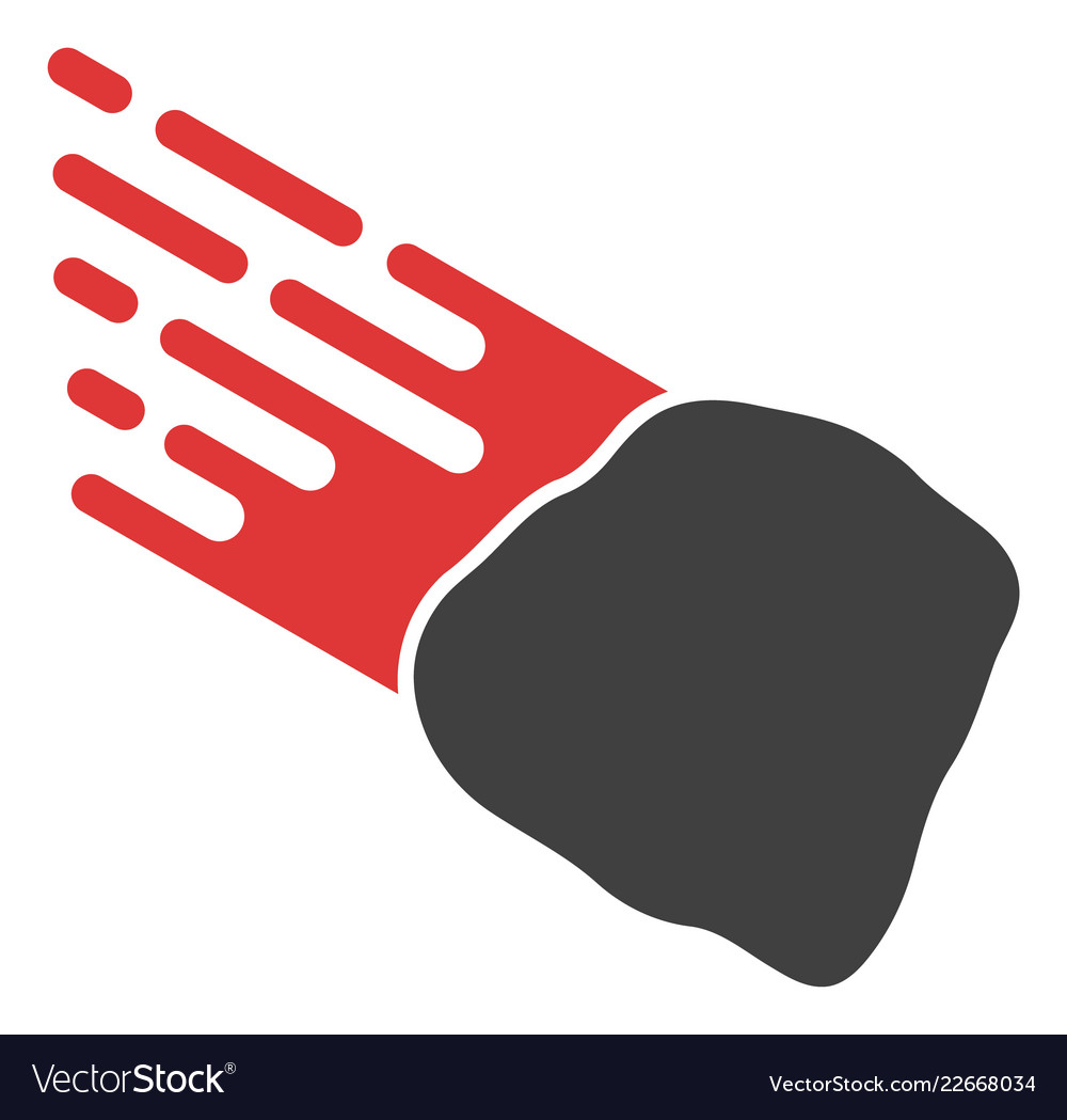 Stone meteorite with fast speed effect vector image Stone meteorite with fast speed effect