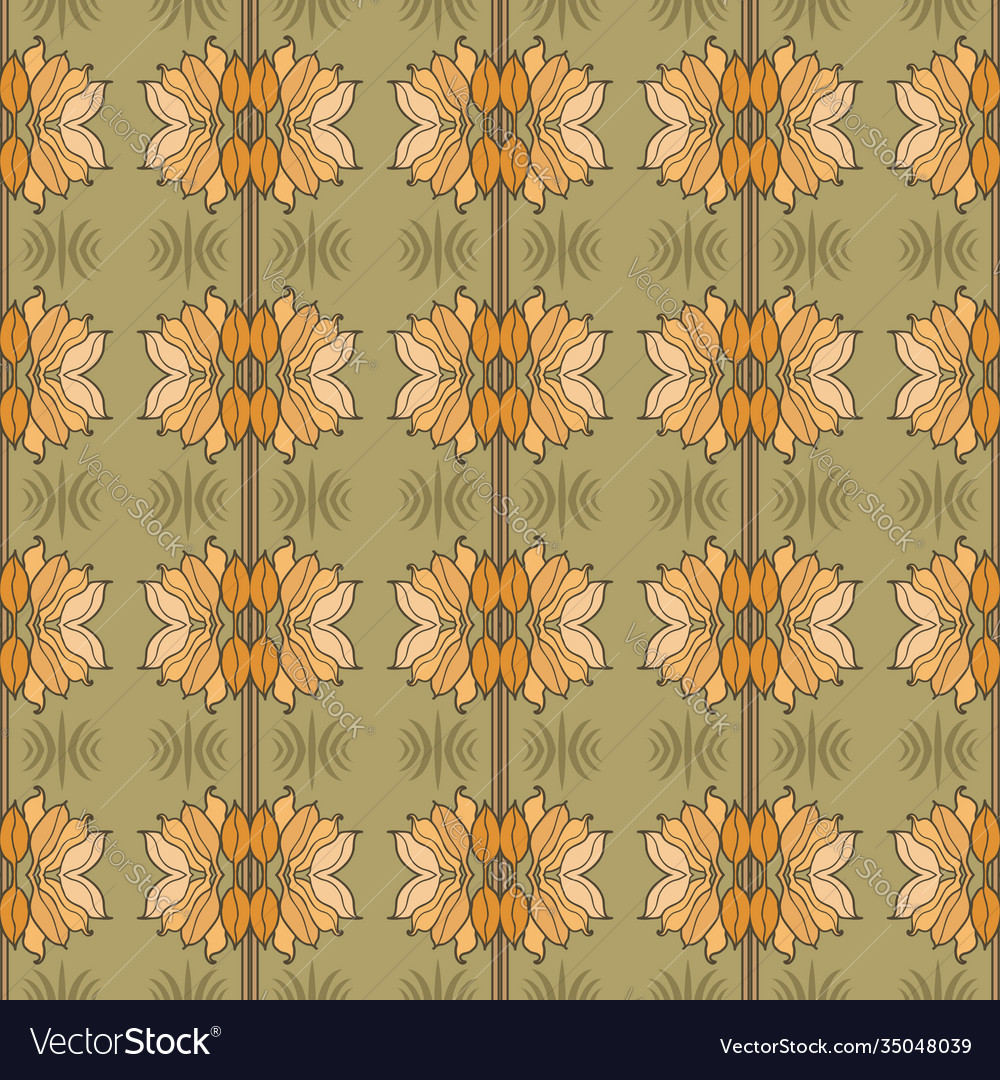 Art nouveau seamless flower pattern