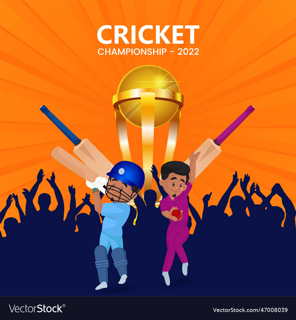 Banner design template of cricket championship Vector Image