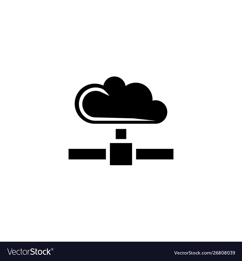 Cloud data sync shared computing flat icon vector image Cloud data sync shared computing flat icon
