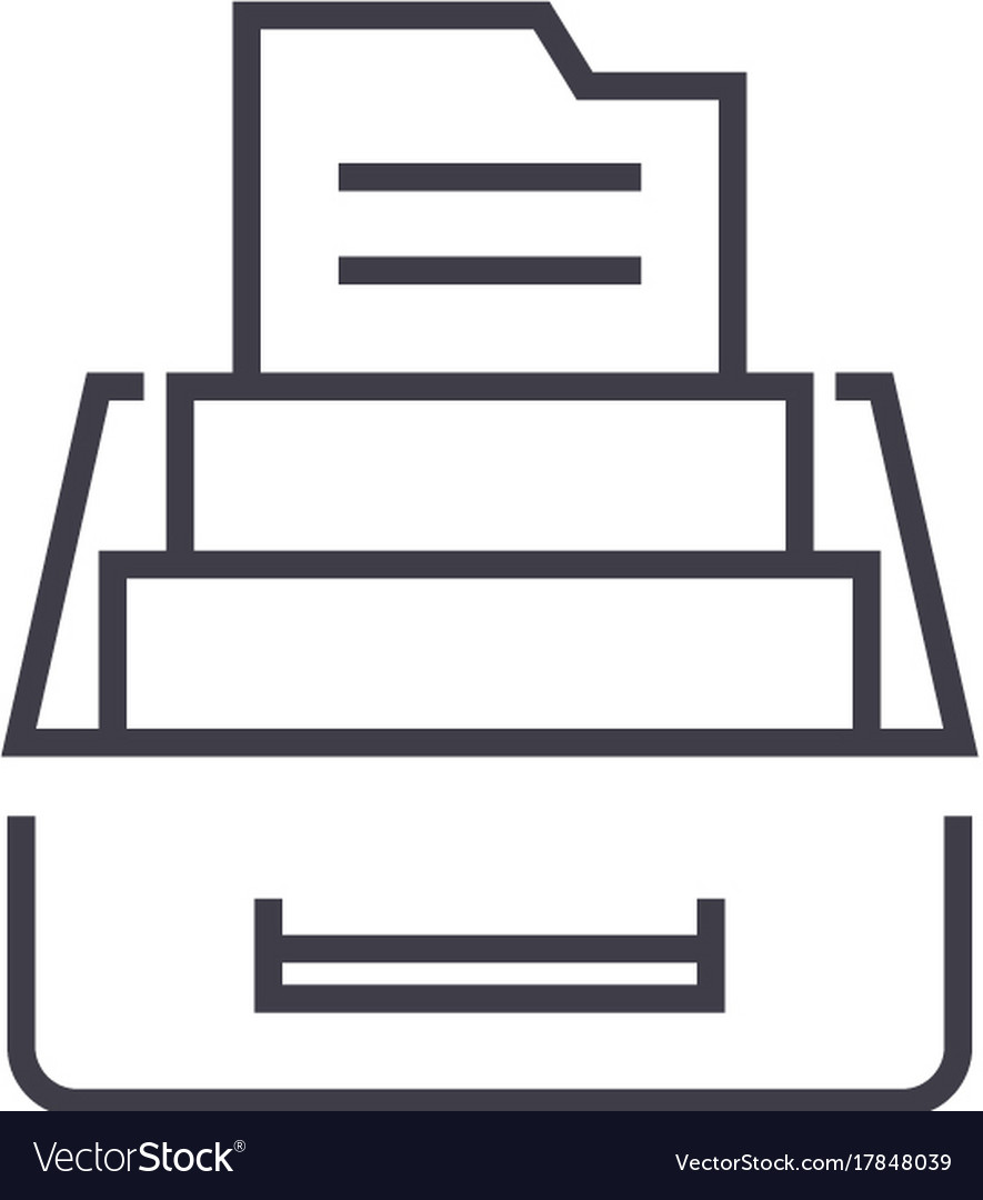 Document archivebox with files line icon