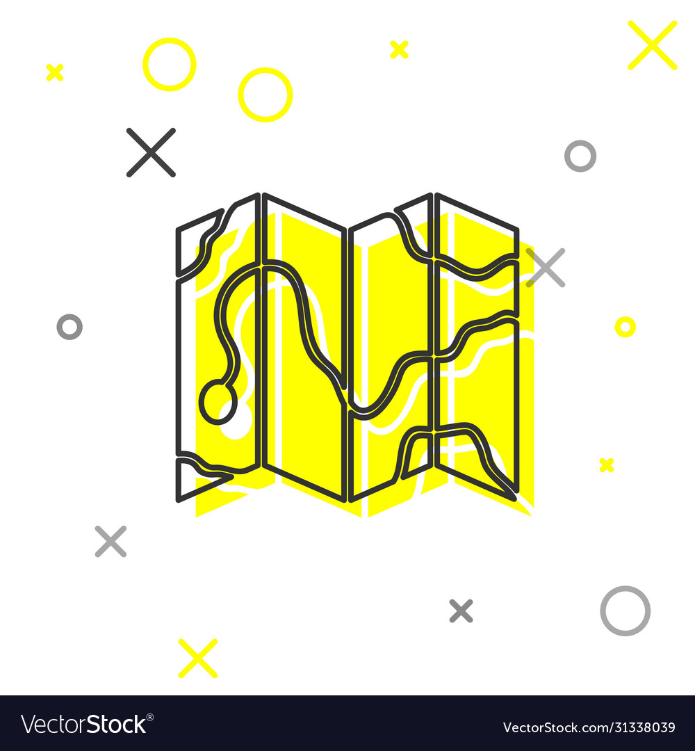 Grey line location forest on a map icon vector image Grey line location forest on a map icon