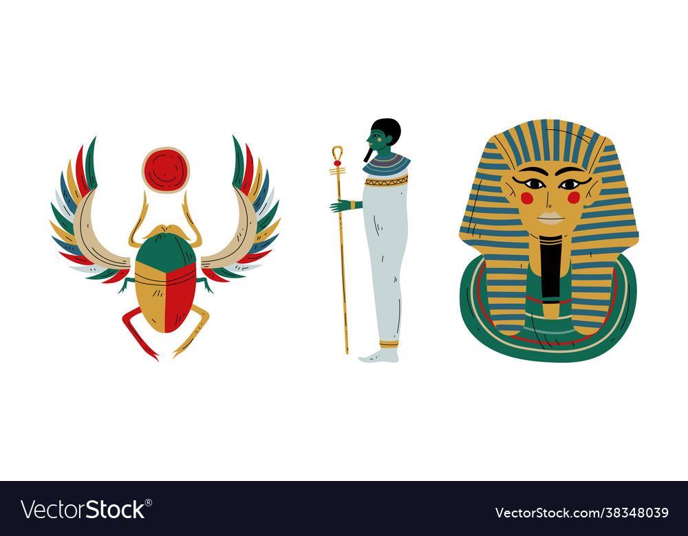 Kheper oder Scarab Käfer und Pharao Tutankhamun