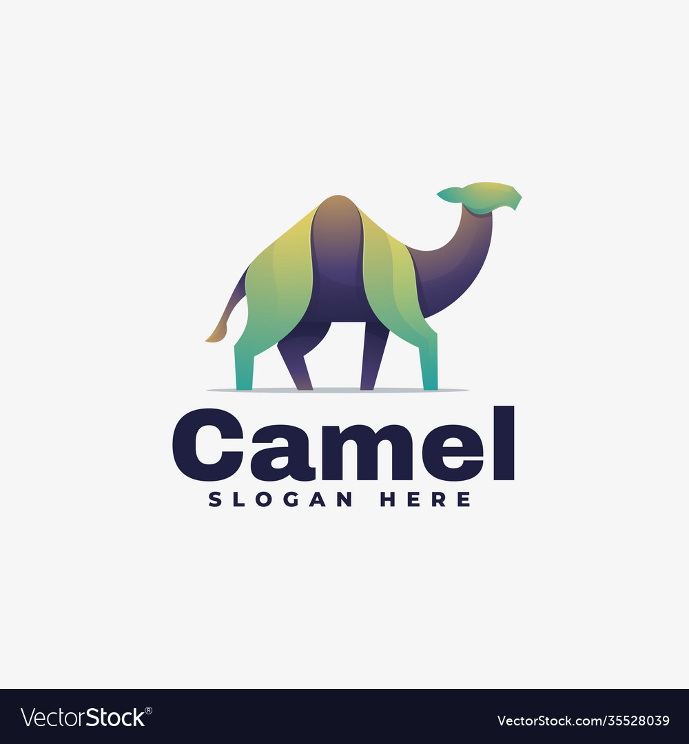 Logo camel gradient colorful style Vector Image Logo camel gradient colorful style