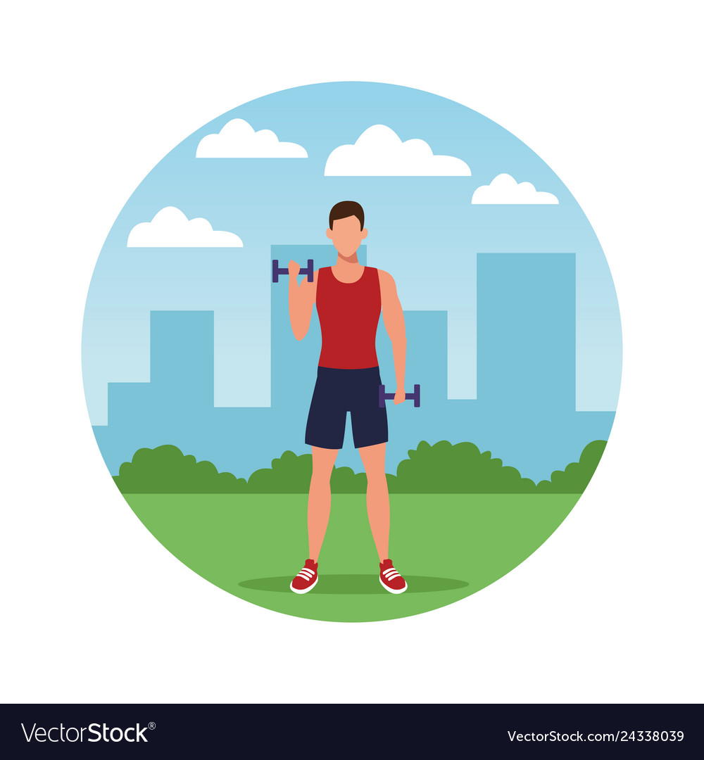 Man working out vector image Man working out