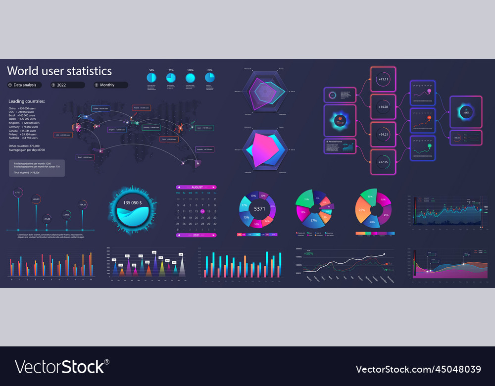 Modern visualisation data for ui web app Vector Image
