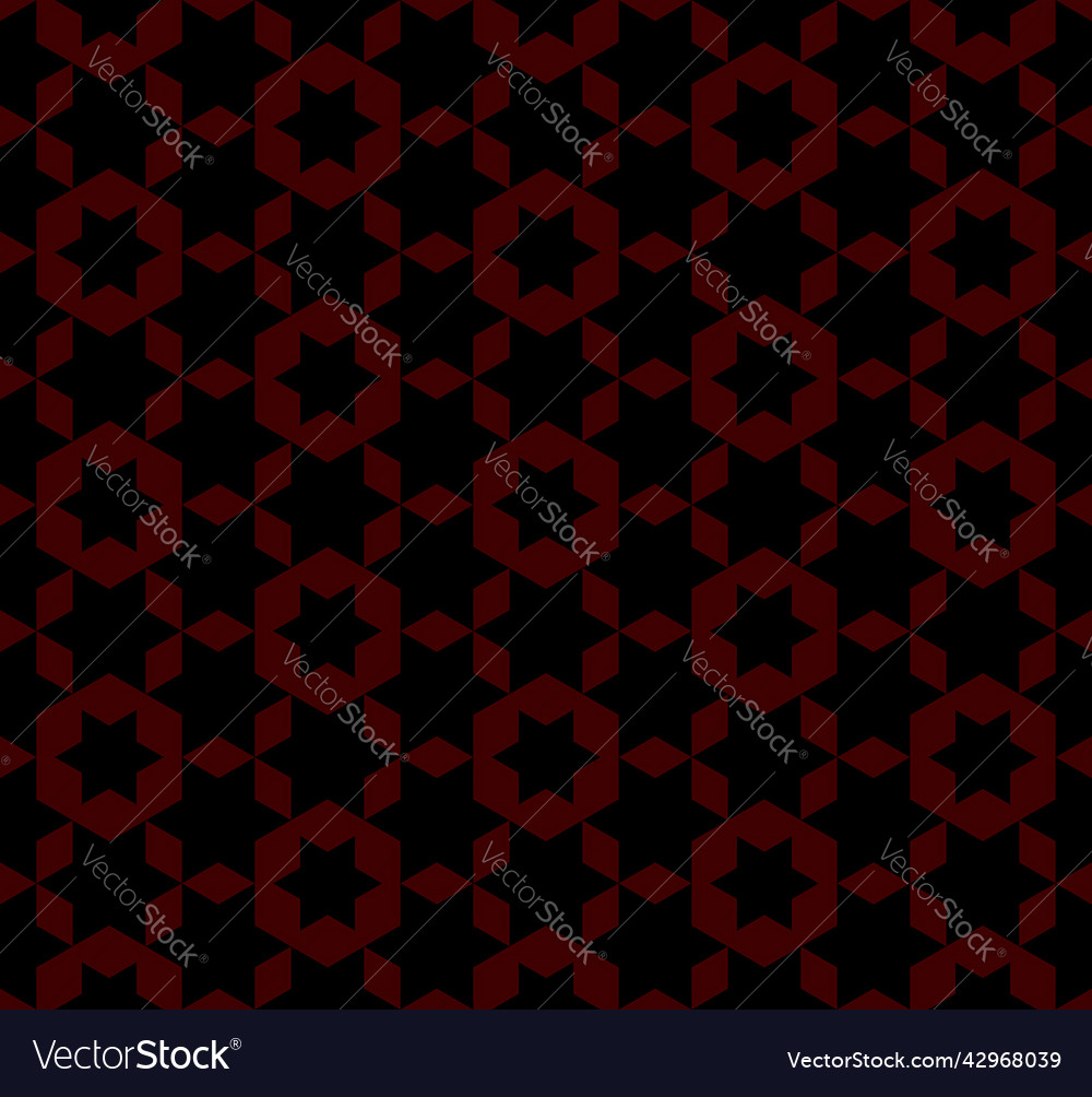 Seamless background hexagon pattern black red vector image Seamless background hexagon pattern black red
