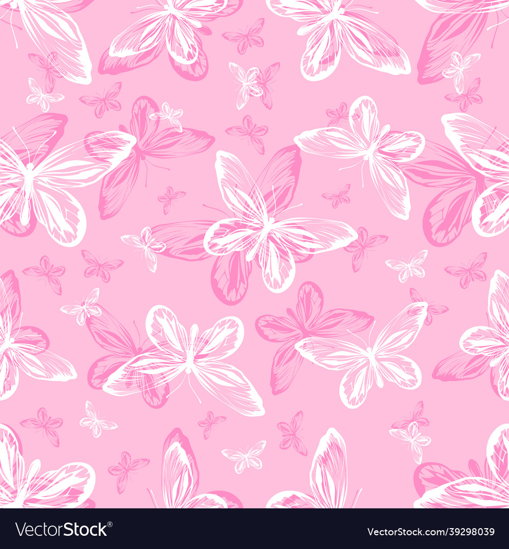 Seamless pattern with butterflies