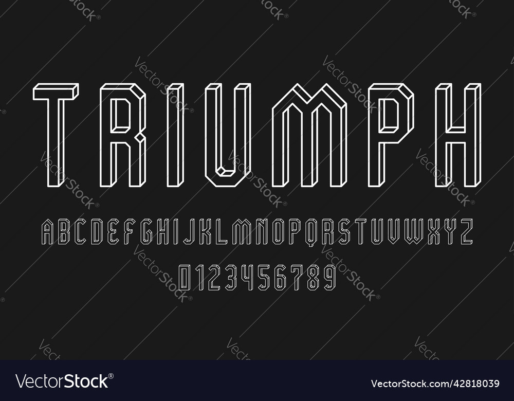 Set of alphabets font letters and numbers vector image Set of alphabets font letters and numbers