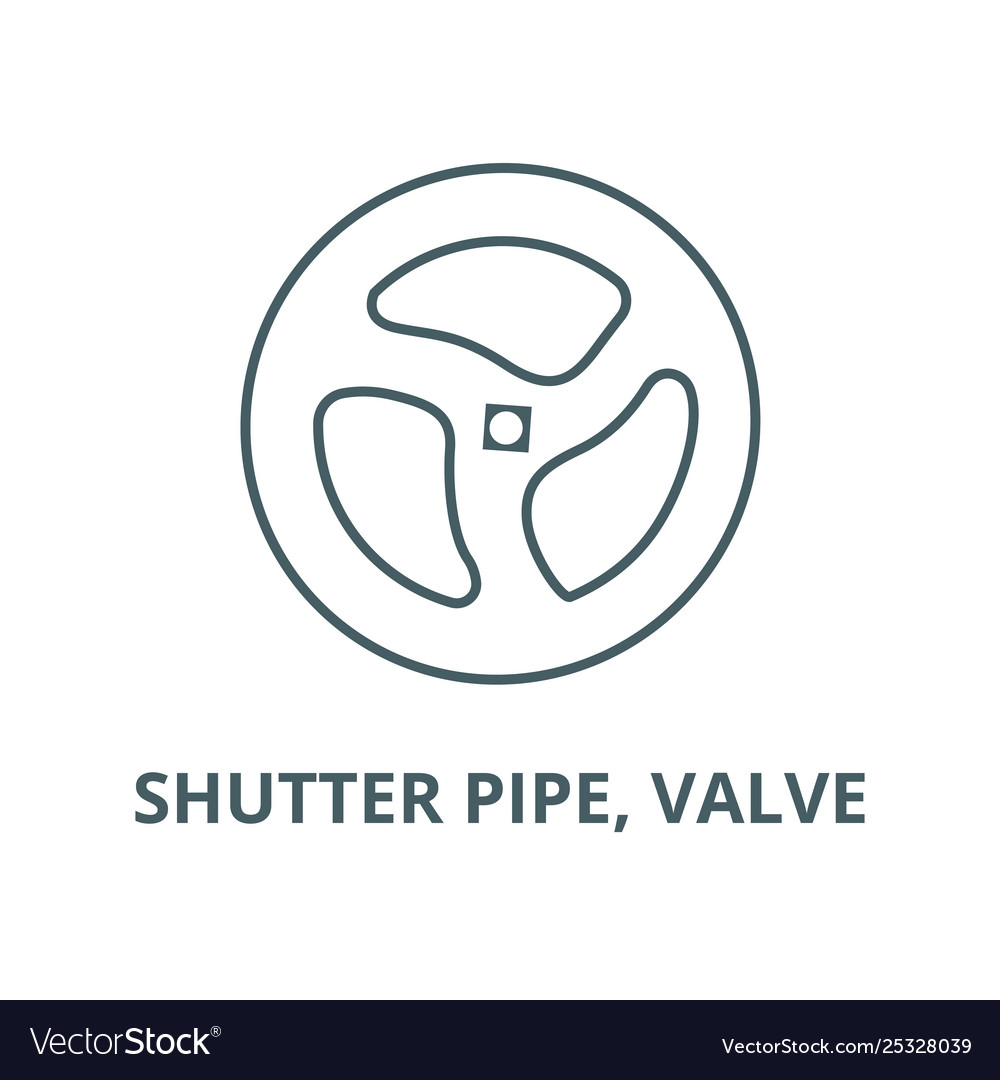 Shutter pipe valve line icon linear