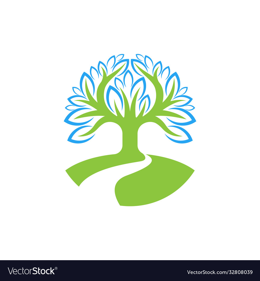 Tree logo design abstract in creative